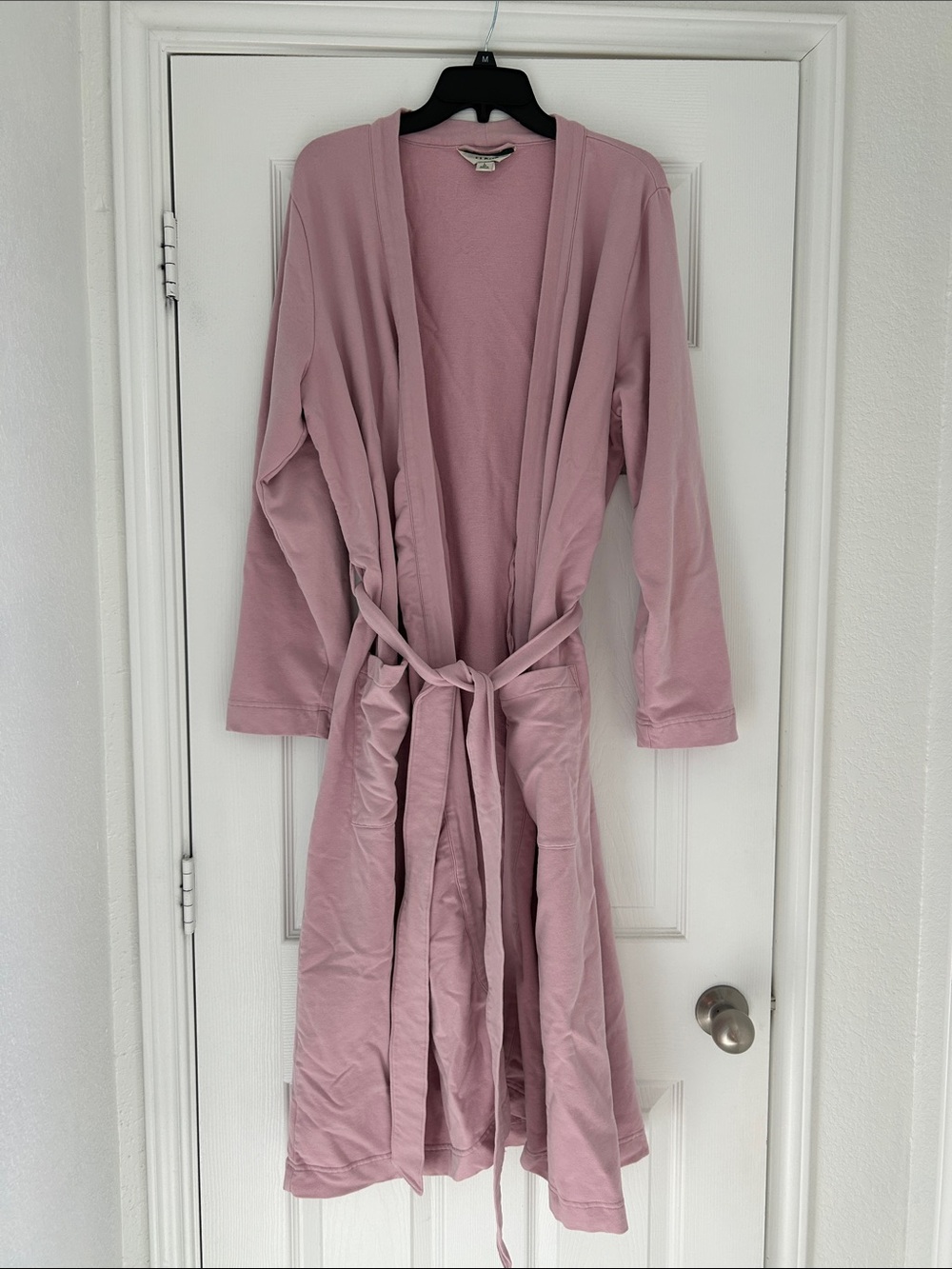 L.L. Bean Soft Rose Long Open-Front Robe